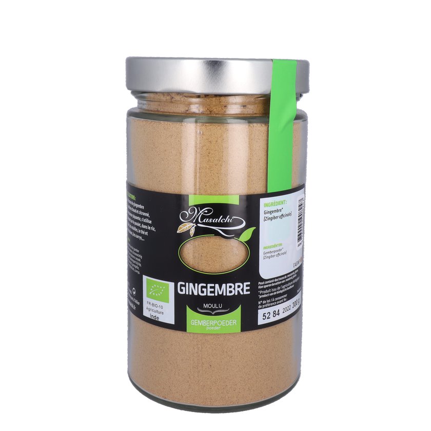 Gingembre bio* - Moulu(e) - Pot verre 720 ml 300 g épice bio