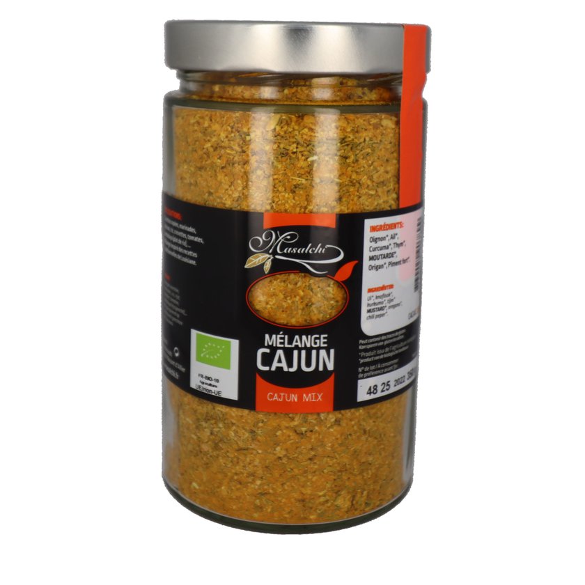 Mélange Cajun bio* - Concassé(e) - Pot verre 720 ml 350 g épice bio