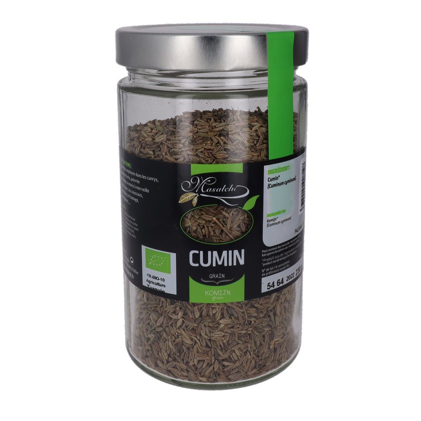 Cumin bio* - Entier(e) - Pot verre 720 ml 230 g épice bio