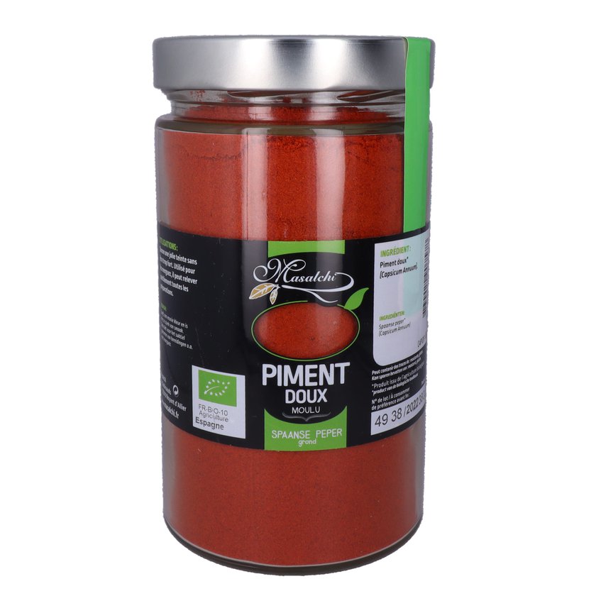 Piment bio* doux - Moulu(e) - Pot verre 720 ml 380 g épice bio