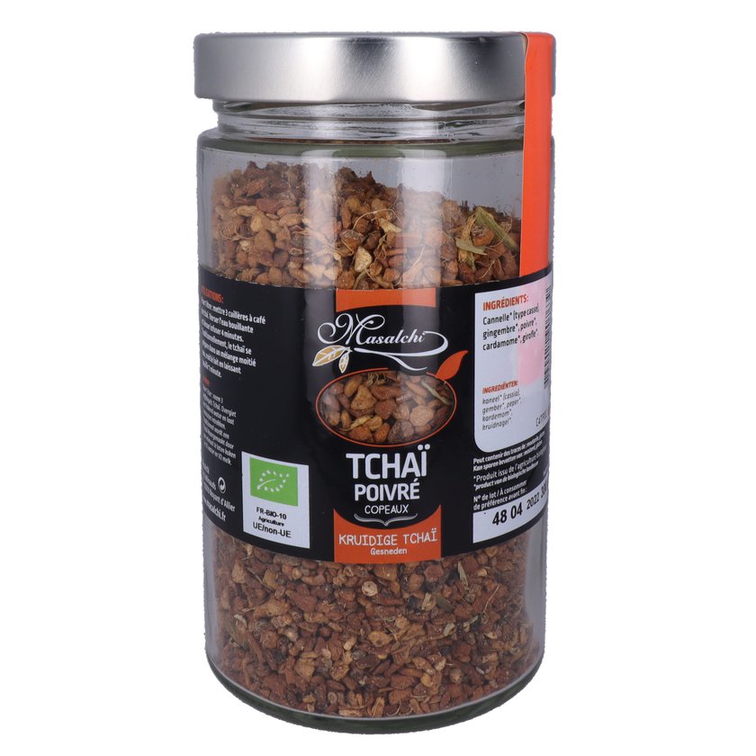 Tchaï poivré bio* - Concassé(e) - Pot verre 720 ml 300 g épice bio