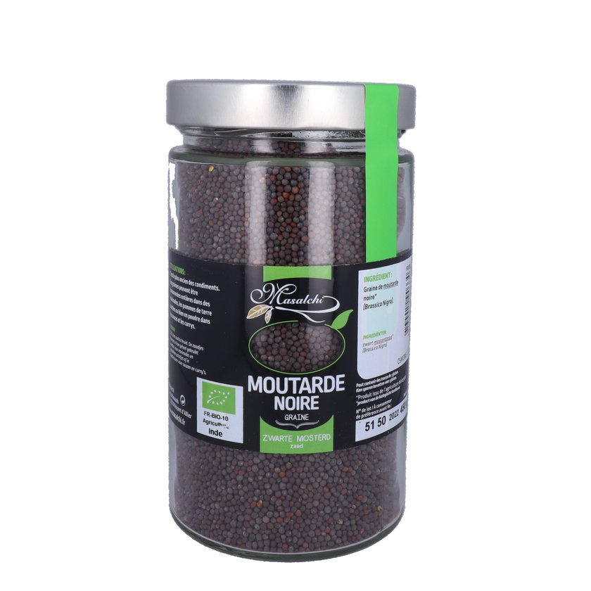 Moutarde noire bio* - Entier(e) - Pot verre 720 ml 450 g épice bio