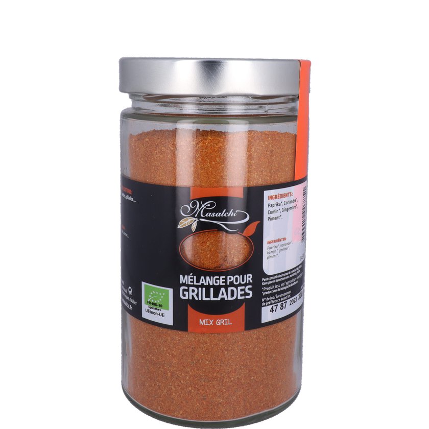 Mélange Grillade bio* - Moulu(e) - Pot verre 720 ml 300 g épice bio